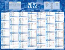 Bouchut 222 - Calendrier bancaire 7 mois par face - 32 x 42 cm - bleu
