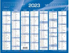 Quo Vadis - Calendrier bancaire 7 mois par face - 21 x 27 cm - bleu