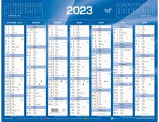 Quo Vadis - Calendrier bancaire 7 mois par face - 33,5 x 43 cm - bleu