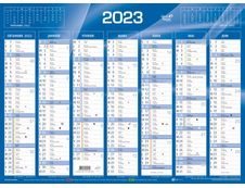 Quo Vadis - Calendrier bancaire 7 mois par face - 40,5 x 55 cm - bleu