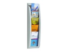 Présentoir mural Quick Fit pour documents 1/3 A4 - 5 compartiments - anthracite/transparent