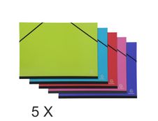 Exacompta - 5 Cartons à dessin à élastiques - 32 x 45 cm - couleurs assorties