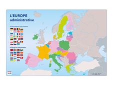 Bouchut - Carte muette effaçable - Europe Administrative - 80 x 120 cm