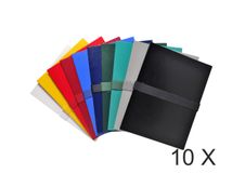 Exacompta - 10 Chemises extensibles à sangle - couleurs assorties