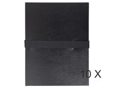 Exacompta - 10 Chemises extensibles à sangle - noir