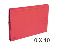 Exacompta Forever - 10 Paquets de 10 Chemises poche - 290 gr - rouge
