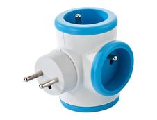 WATT & CO - multiprise triplite rotative - blanc/bleu