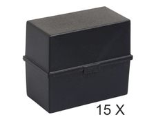 Exacompta - 15 Boîtes à fiches - A5 - pour 200 cartes - noir