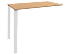 Table Lounge 2 Pieds - L140xH105xP80 cm - Pieds blanc - plateau imitation hêtre