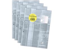 Clairefontaine - Blocs de cours 3+1 gratuit perforés 2 trous 200 pages A4 - ligné avec marge