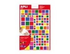 Apli - 6 feuilles gommettes carrées - coloris assortis