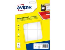 Avery - Etui A5 - 96 Étiquettes multi-usages blanches - 80 x 45 mm - réf ETE006