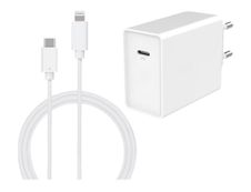BigBen - chargeur secteur pour smartphone + câble USB-C/Lightning - blanc