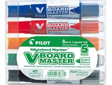 Pilot V BOARD MASTER - 5 Marqueurs effaçables - pointe ogive moyenne - couleurs assorties