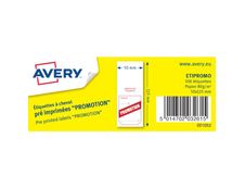 Avery -  500 étiquettes à cheval pré-imprimées Promotion - 50 x 125 mm - Blanc/Rouge
