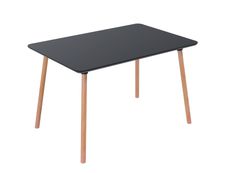 Table de restauration rectangulaire PALOMBA - L120 x P80 x H75 cm - pieds hêtre - plateau noir