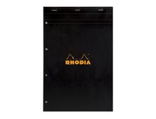 Rhodia Basics - Bloc notes - A4 + - 160 pages - grands carreaux - 80g - noir