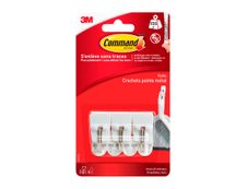 Command -  Pack de 3 crochets et 4 languettes pointe métal