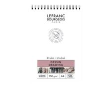 Lefranc & Bourgeois Studio - Bloc de papier à dessin spiralé - A4 - 50 feuilles