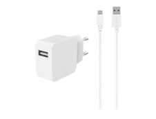 BigBen - chargeur secteur pour smartphone + 1 câble USB-A/ USB-C - blanc
