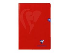 Clairefontaine Mimesys - Cahier polypro A4 (21x29,7 cm) - 96 pages - grands carreaux (Seyes) - rouge