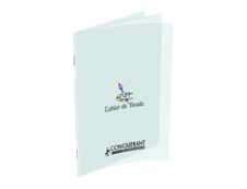 Conquérant Classique - Cahier de dessin polypro 17 x 22 cm - 32 pages blanches - transparent