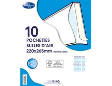 La Couronne - 10 pochettes bulles - 220 x 265 mm - autocollant - blanc