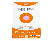 Exacompta - Pack de 100 Fiches bristol - 10 x 15 cm - petits carreaux - couleurs assorties