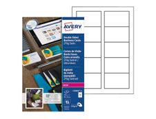 Avery - Papier pour 250 cartes de visite 85 x 54 mm - 270 g/m² - 25 feuilles - impression laser