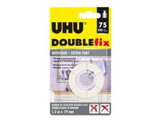 UHU DOUBLEfix Extra fort - Ruban adhésif double face - 19 mm x 1,5 m