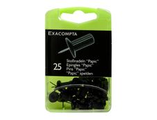 Exacompta - 25 Épingles papic - 10 mm - noir