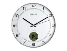 Unilux - Horloge intelligente Tempus - affichage température - 30,5 cm - gris métal