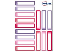 Avery - 30 Étiquettes adhésives pour stylos - 50 x 10 mm - rose/rouge