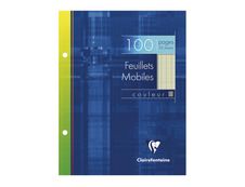 Clairefontaine - 100 feuilles simples 17x22 cm - grands carreaux (Seyes) - perforées - vert