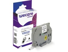 WECARE - Ruban d'étiquettes auto-adhésives pour Brother TZe231 - 1 rouleau (12 mm x 8 m) - fond blanc écriture noire
