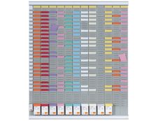 Nobo - Planning annuel à fiches T - 13 colonnes - 80 x 96 cm