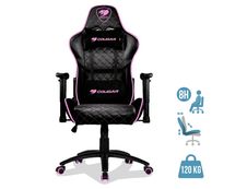 Fauteuil gamer Armor One - accoudoirs réglables - appui-tête intégré - noir et rose