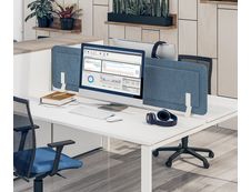 Écran de séparation acoustique pour bureau (sans support de fixation) - L80 x H43 cm - bleu chiné