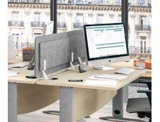 Écran de séparation acoustique pour bureau (sans support de fixation) - L80 x H43 cm - gris chiné