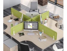 Écran de séparation acoustique pour bureau (sans support de fixation) - L80 x H43 cm - vert chartreux