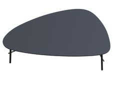 Table basse LAZY - L93 x P50 x H40 cm - pieds acier noir - plateau noir