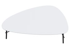Table basse LAZY - L93 x P50 x H40 cm - pieds acier noir - plateau blanc