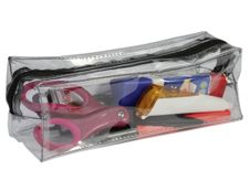 Trousse rectangulaire School transparente "Spécial Exam" - 1 compartiment - noir - Carpentras