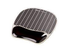 Fellowes chevron - Tapis de souris avec repose-poignet - support gel résistant - technologie anti-bactérienne Microban