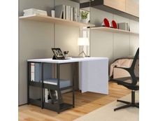Bureau avec structure métallique - 140 cm - blanc