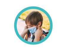 50 masques chirurgicaux 3 plis pour enfants - bleu
