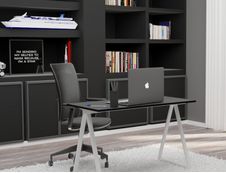 EasyHome - Bureau télétravail LV9 110 cm - blanc/noir