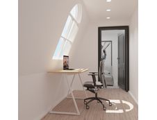 EasyHome - Bureau télétravail LV9 110 cm - hêtre - pieds blancs