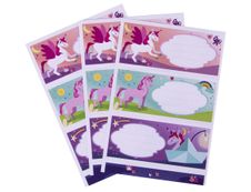 Apli Licornes - 9 Étiquettes scolaires - 36 x 81 mm
