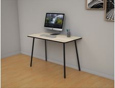 Bureau home office HOPM - 114 x 60 cm - pied noir et plateau chêne